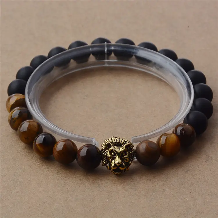 Lion head bead yoga bracelet