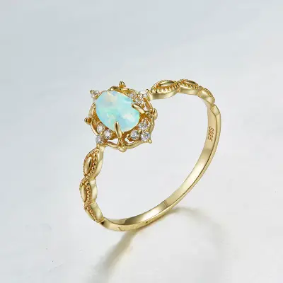 Japanese natural opal jewelry light Dan shape