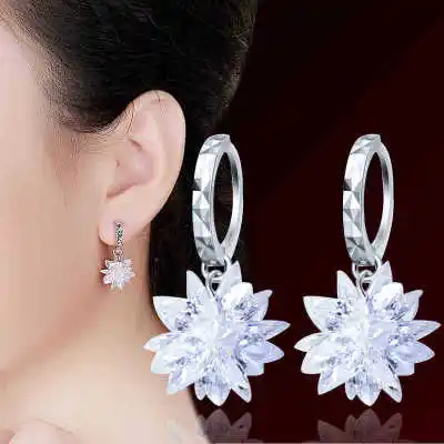pure beauty ice 925 silver earrings hypoallergenic