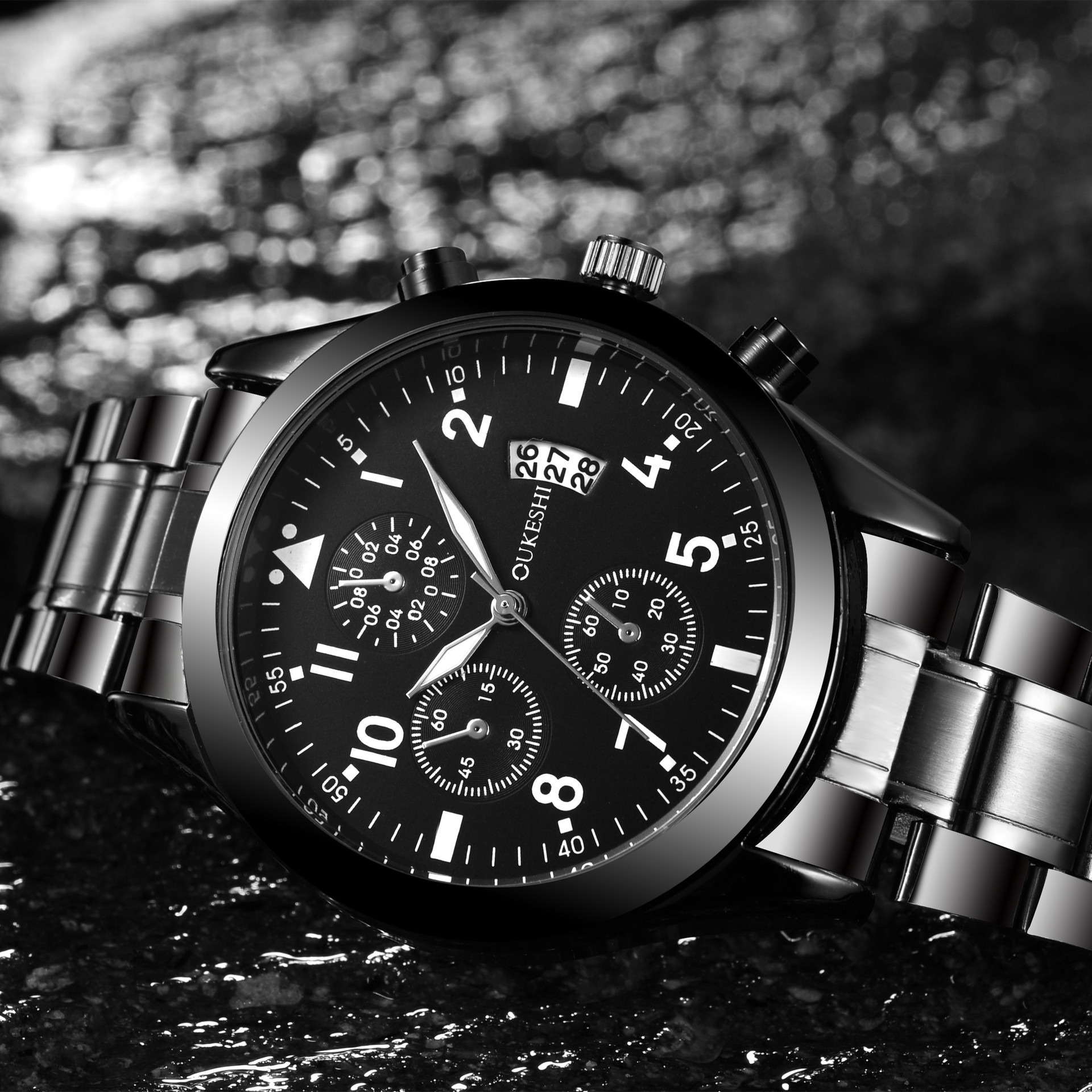 Waterproof Calendar Steel Band Watch