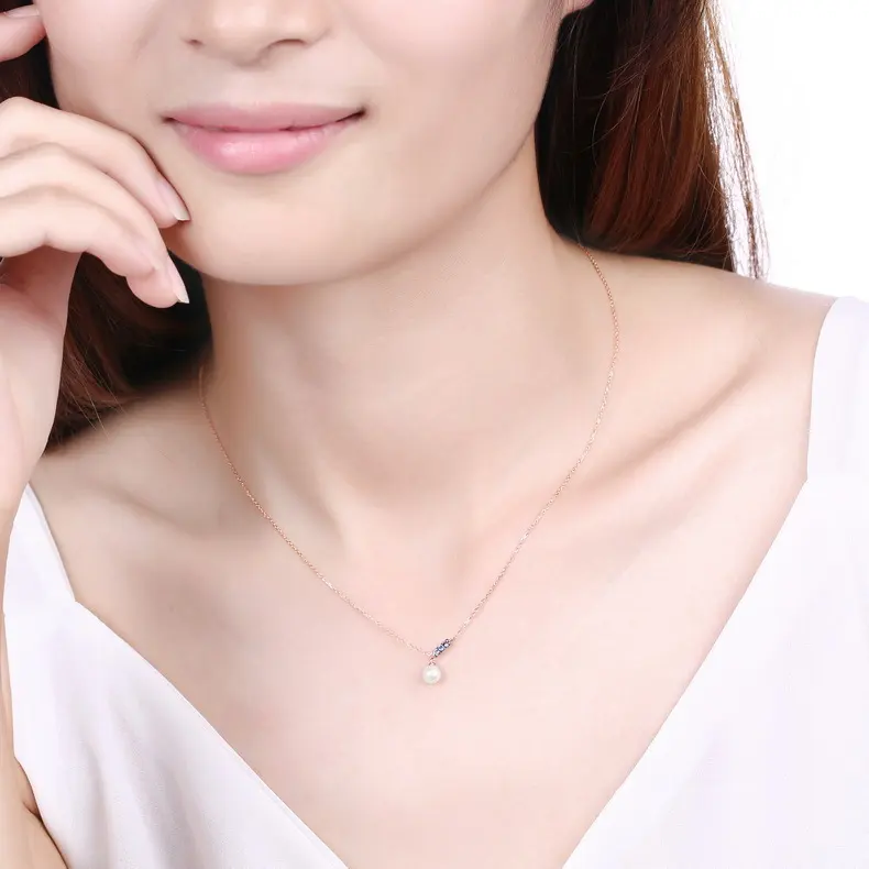 14K Rose Gold Jewelry New Korean Pearl Necklace Pendant