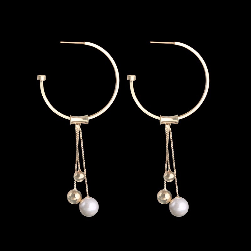 Sterling Silver Pearl Tassel Earrings