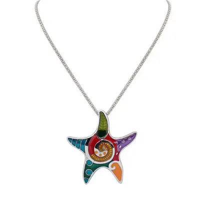 Drop Oil Color Sea Star Necklace
