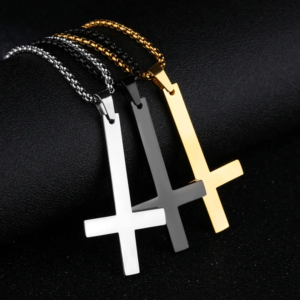 Men's Stainless Steel Inverted Cross Necklace