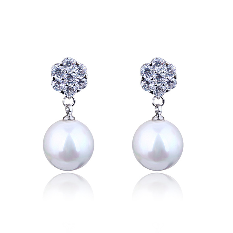 Round Pearl Long Earrings, picture 7 of 8