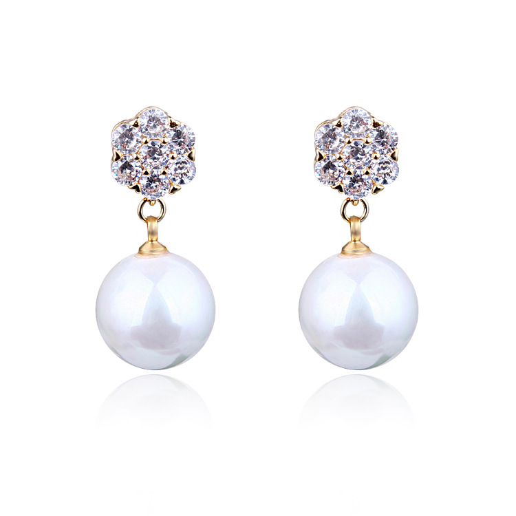 Round Pearl Long Earrings, picture 5 of 8