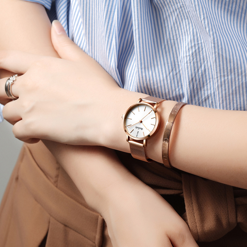 Mesh belt quartz watch