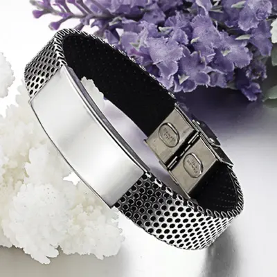 Men's Titanium Leather Bracelet