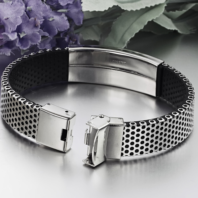 Titanium Leather Bracelet, picture 4 of 4