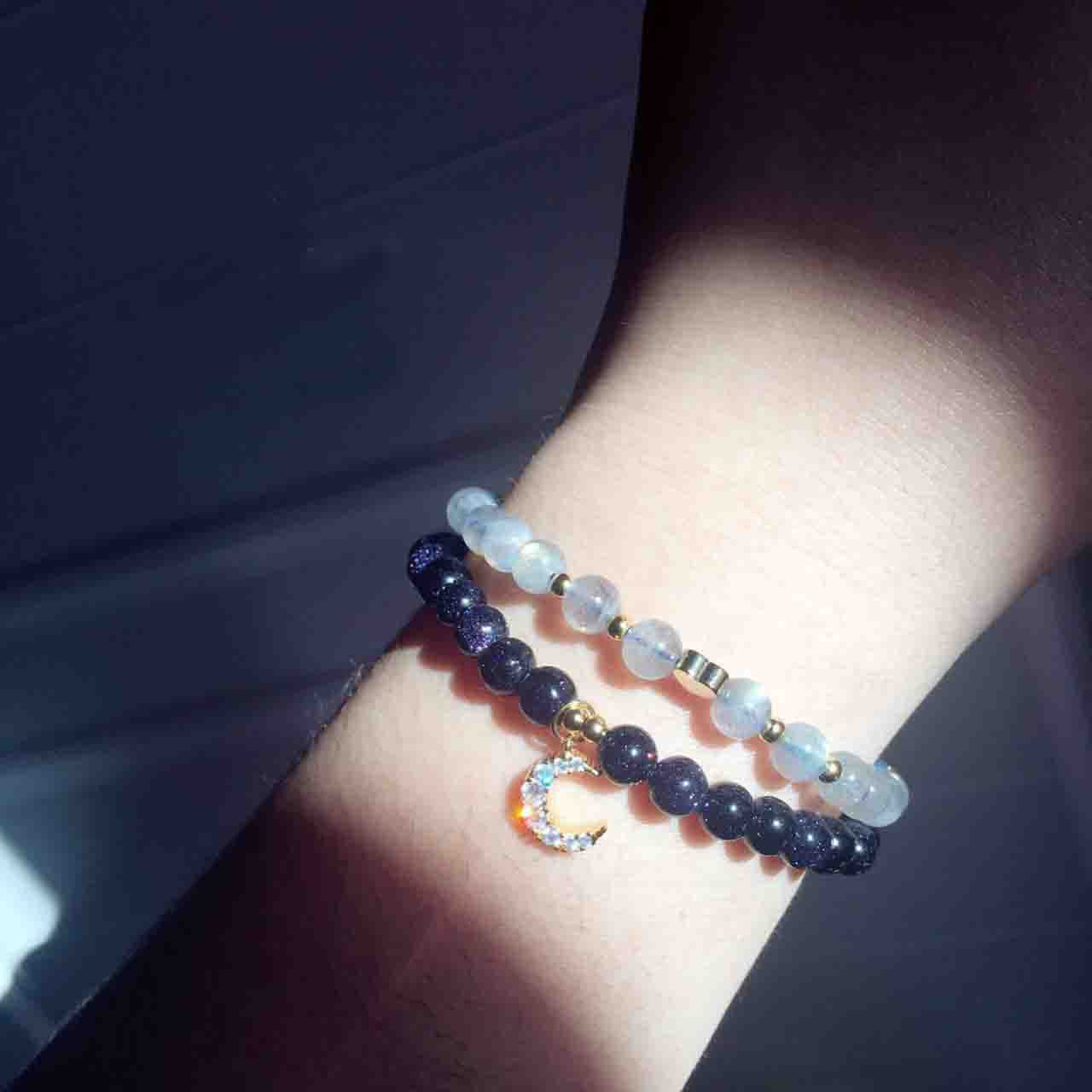Moonstone Double Circle Bracelet, picture 3 of 8