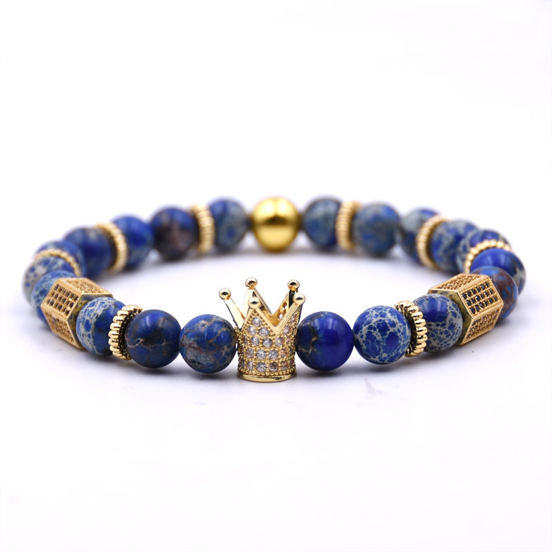 Stone and Zircon Beaded Bracelet, picture 2 of 12