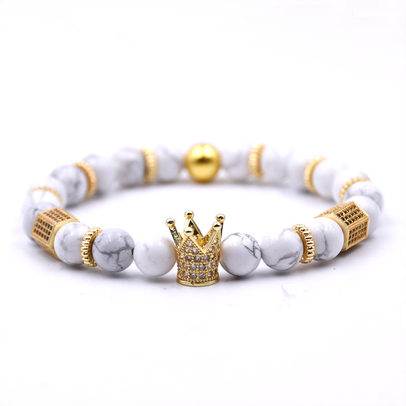 Stone and Zircon Beaded Bracelet, picture 4 of 12