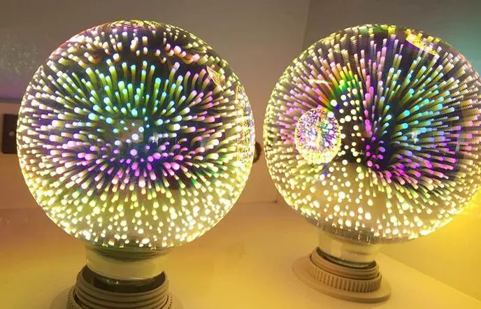 ST64 G95 filament lamp, LED full star 3D bulb, decorative colored 3D Edison light bulb – image 9