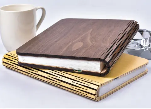 LED Night Light Folding Book USB Port Rechargeable Wooden