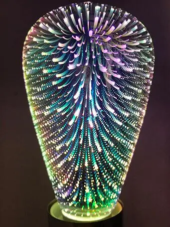 ST64 G95 filament lamp, LED full star 3D bulb, decorative colored 3D Edison light bulb – image 3