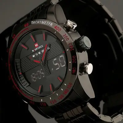 Waterproof Electronic Watch, Sports Men's Steel Band