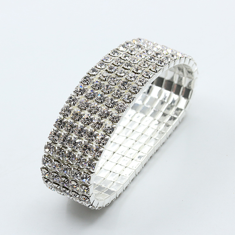 Full Diamond Single Row Elastic Bracelet Shiny Intellectual Star with Combination Bracelet