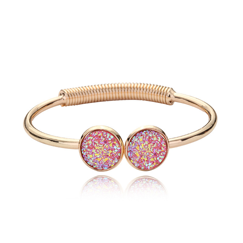 Multicolor double cluster love bracelet