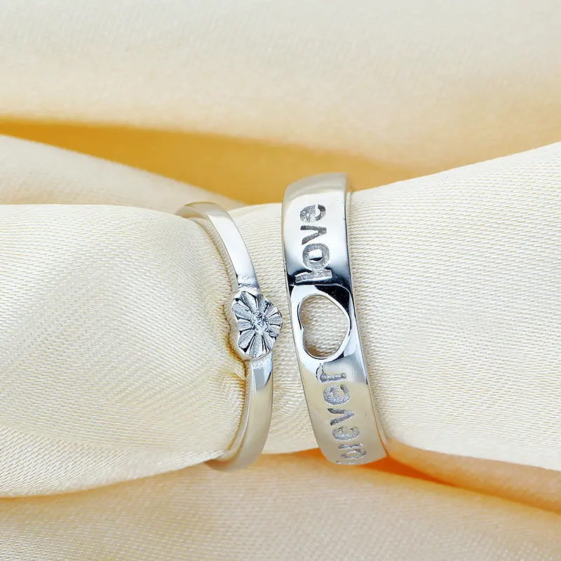 S925 sterling silver ring couple forever love