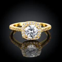 Rose Gold Ring Women European And American Fashion Zircon And Diamond Jewelry - Gold - View 1