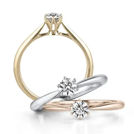 Diamond-encrusted simulation diamond ring Gold-colored rose gold