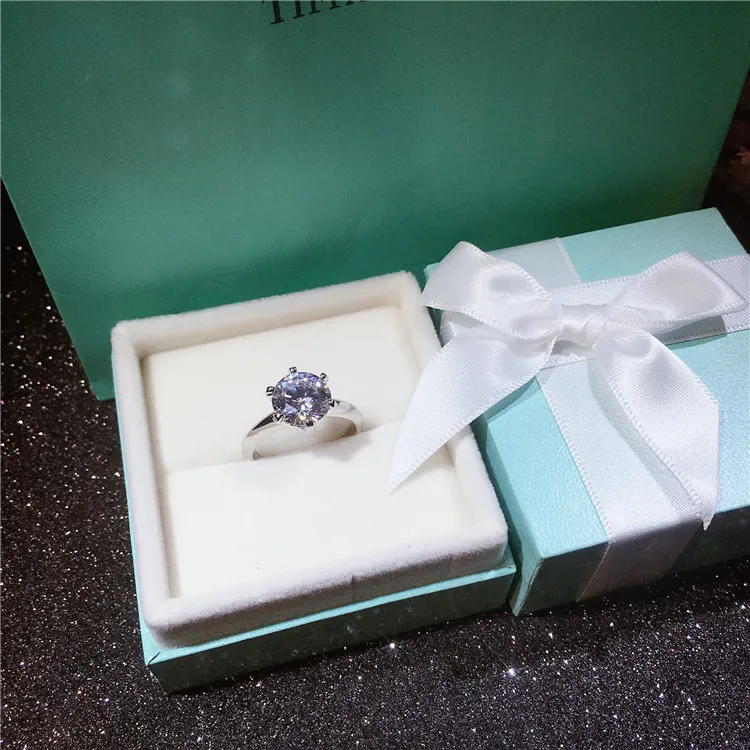 S925 Sterling Silver Solitaire Diamond Solitaire Diamond Ring 123 carat Diamond Ring Wedding Engagement Ring Women - Us8