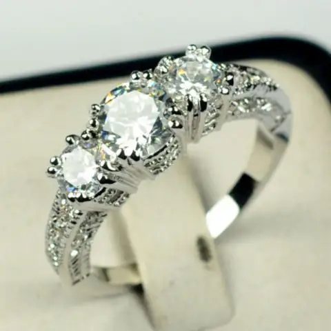 Ring Engagement Inlaid Zircon Jewelry