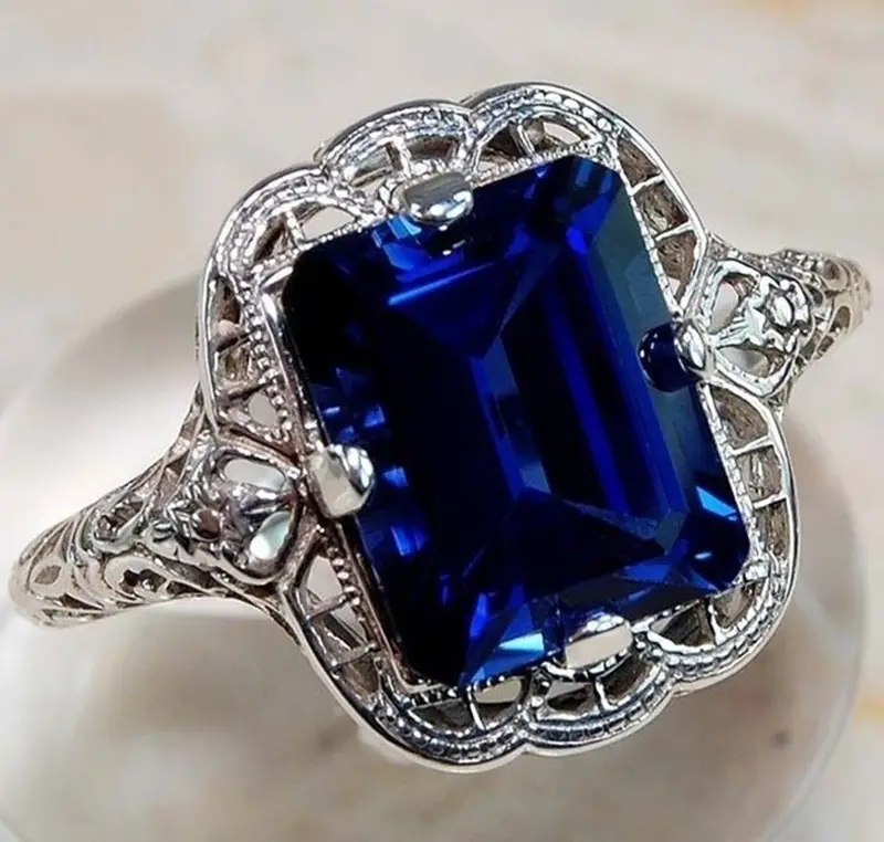 Hot new plated 925 silver diamond sapphire