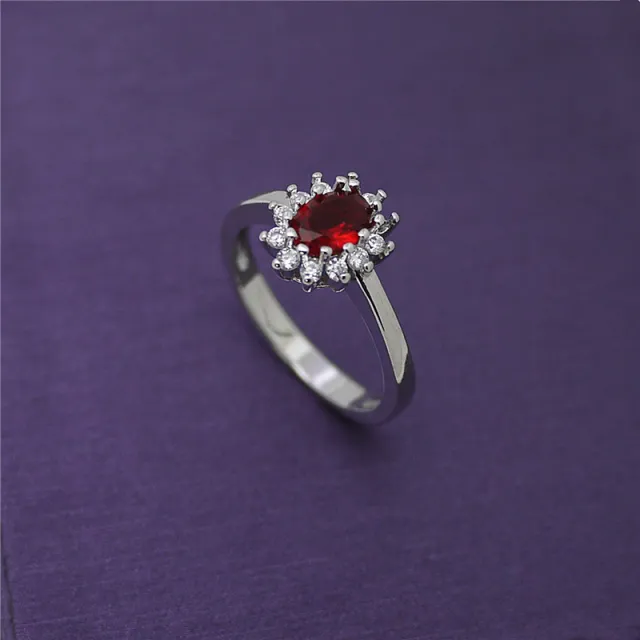 High end foreign explosions jewelry Europe and the United States popular engagement ring high grade blue zircon gold ring Red A - Shop at LoveMi