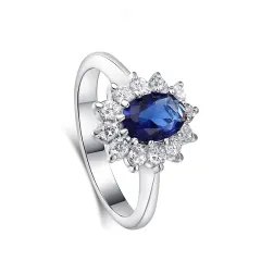 High-end foreign explosions jewellery Europe and the United States popular engagement ring high-grade blue zircon gold ring - Bule - View 1