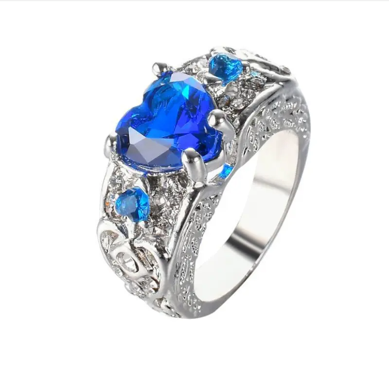 Beauty Princess ring heart-shaped ruby engagement