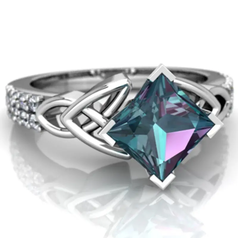 Creative personality Rainbow Topaz ring Europe
