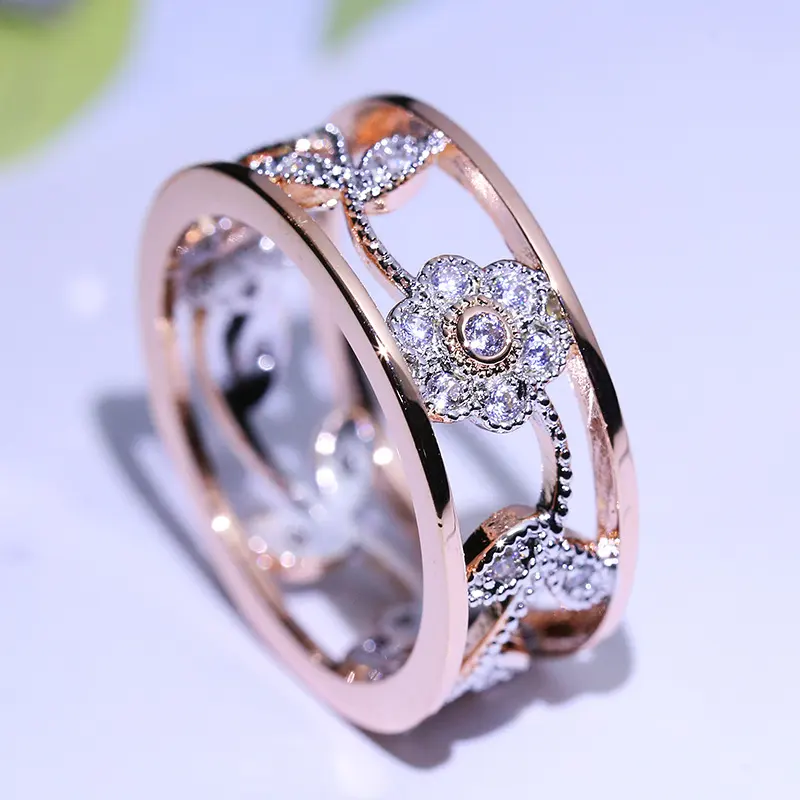 Diamond Lucky Flower Vine Leaves Birthday Present Bridal Engagement