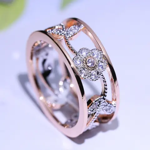 Diamond Lucky Flower Vine Leaves Birthday Present Bridal Engagement