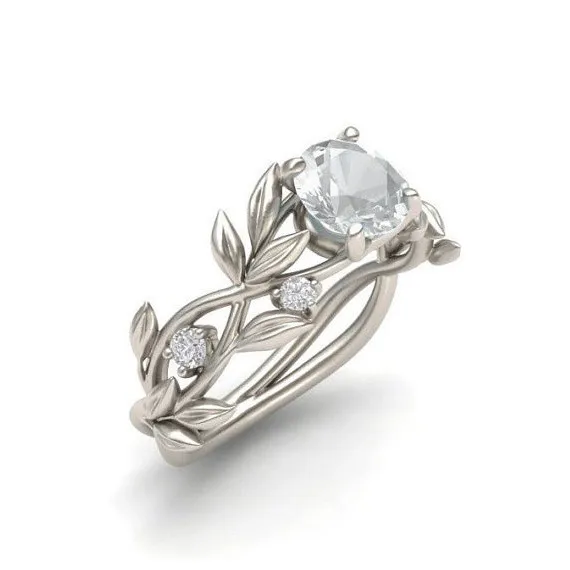European and American fashion zircon jewelry Princess engagement ring White - Shop at LoveMi