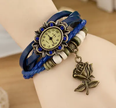 Fashionable Casual Ladies Watch Leather Wrapped Bracelet Epidermis Women