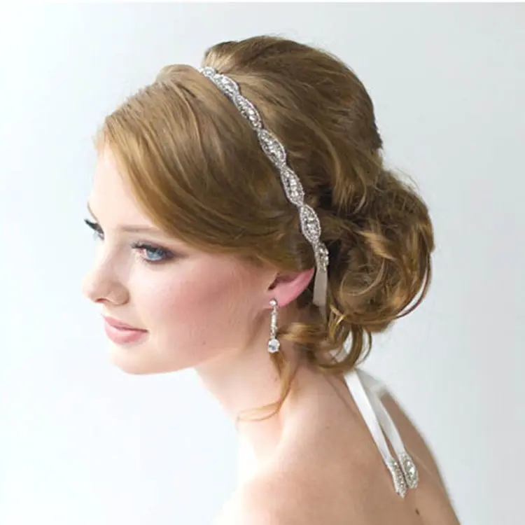 XH86-1 European Luxury Handmade Crystal Chaton Bride Hair Band