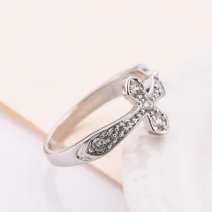 Korean version of creative new product fashion white gold lady ring engagement gift manufacturer - View 1