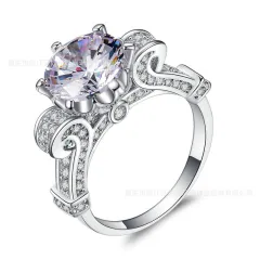 Foreign trade explosion jewellery fashion luxury Nvjie AAA zircon gilt micro insert engagement ring - View 1