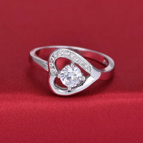 Ornaments Inlaid with AAA High Grade Zircon Heart Rings