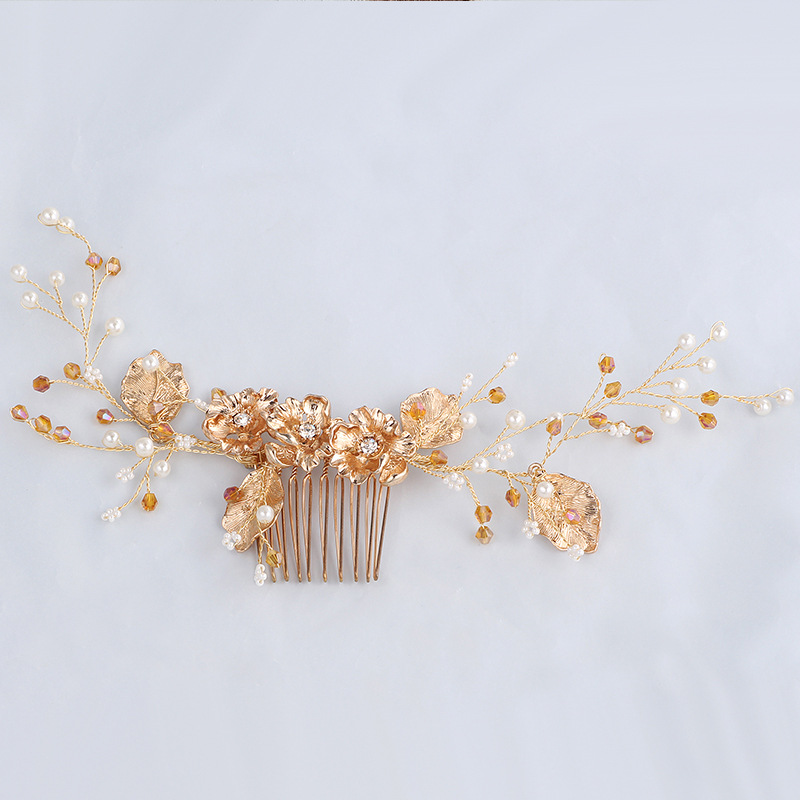 YS803 comb hair crystal diamond disc inserted bride wedding wedding comb handmade jewelry accessories — foto 3