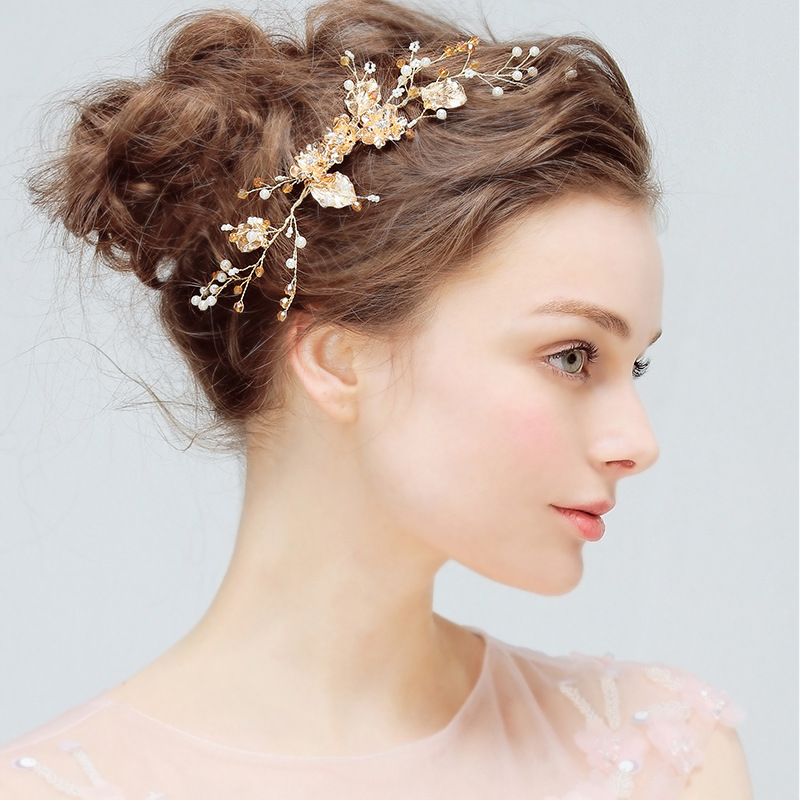 YS803 comb hair crystal diamond disc inserted bride wedding wedding comb handmade jewelry accessories — foto 4