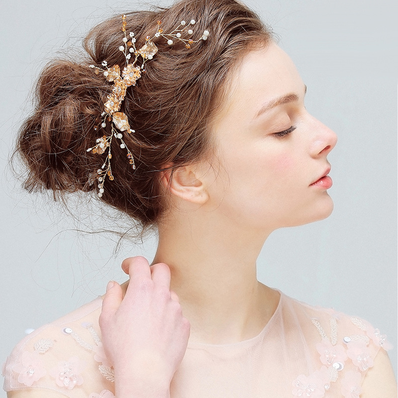 YS803 comb hair crystal diamond disc inserted bride wedding wedding comb handmade jewelry accessories — foto 5