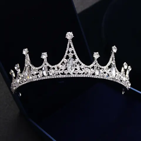 Korean Princess Bride Wedding Tiara Jewelry Hair Accessories QUEEN