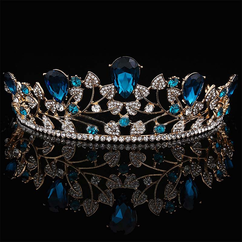 Golden Leaves Big Crown Wedding Dress Accessories — foto 3