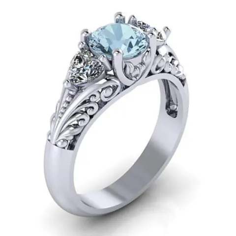 Diamond Ring Wish Jewelry New Sapphire Engagement Creative Couple