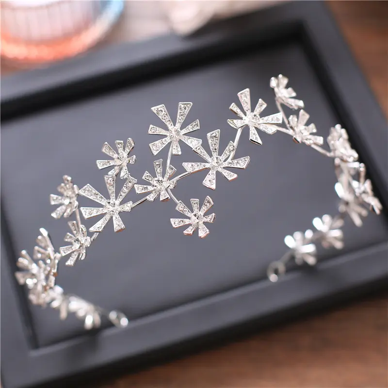 European Sweet Bride Wedding Hair Headdress Diamond Dress
