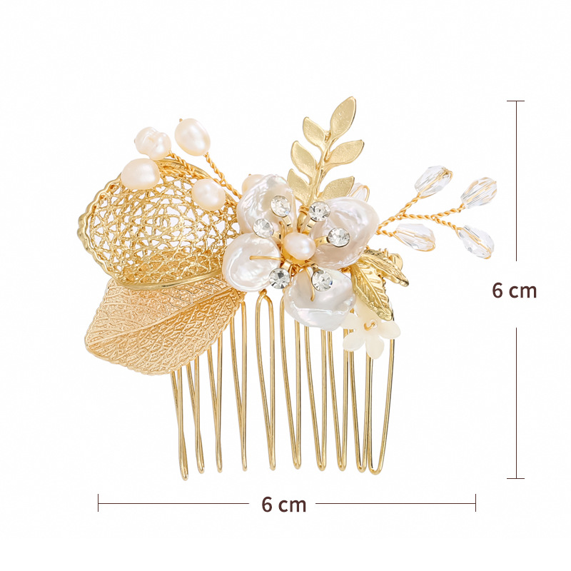 The new American Korean bride comb comb wedding headdress jewelry pearl accessories manufacturers selling a package mail — foto 5