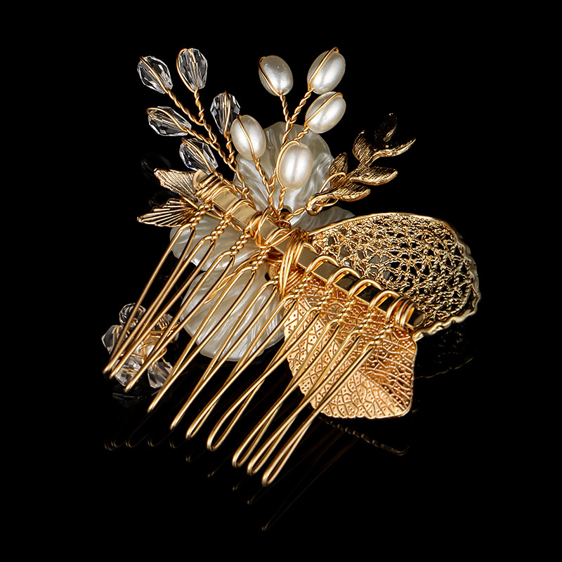 The new American Korean bride comb comb wedding headdress jewelry pearl accessories manufacturers selling a package mail — foto 3