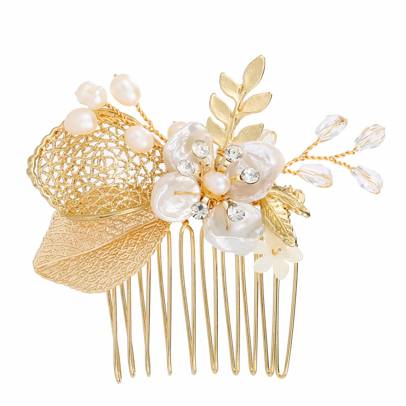 The new American Korean bride comb comb wedding headdress jewelry pearl accessories manufacturers selling a package mail — foto 2